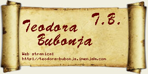 Teodora Bubonja vizit kartica